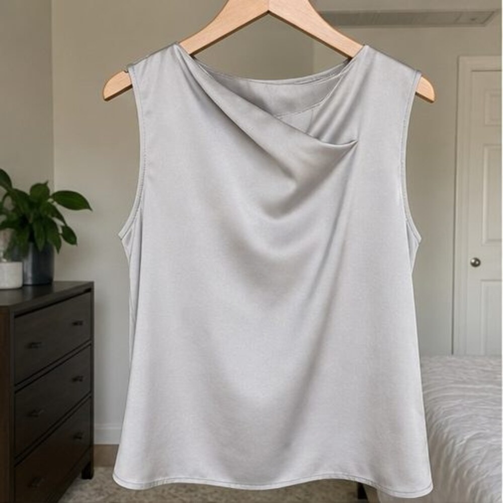 Cream Tie Neck Blouse